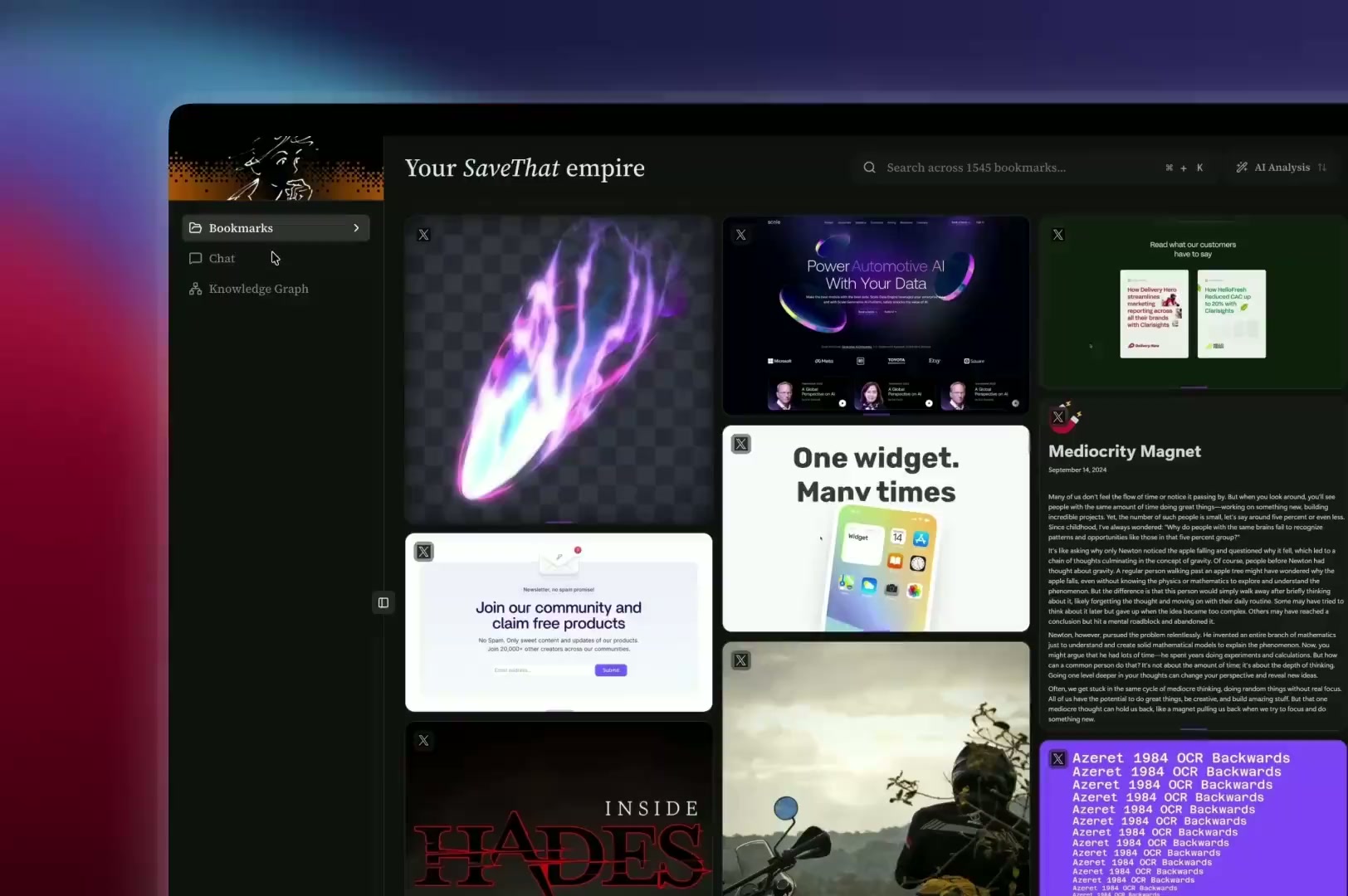 Save That overview screen